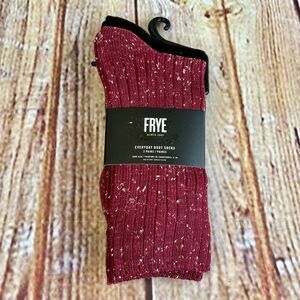 Frye Everyday Boot Socks 2 Pack Pairs Red Speckled Black Ribbed NWT